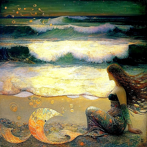 Mermaid Painting Mermaid by 2024 the sea Made to order