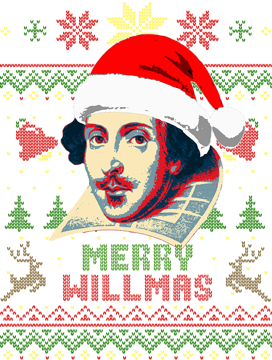 Merry Willmas William Shakespeare Christmas Greeting Card for Sale by Filip Schpindel