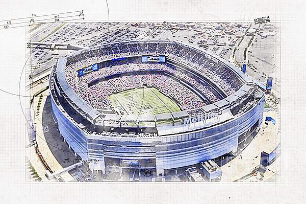 New York Jets, 3D Stadium View, MetLife Stadium, Wall Art