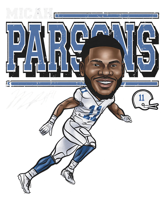 Johnny Parsons Toon Porn - Micah Parsons Cartoon T-Shirt by Kelvin Kent - Fine Art America