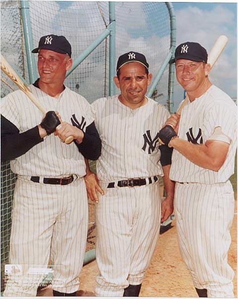 Mickey Mantle Roger Marris Yogi Barrer New York Yankees T-Shirt by Peter  Nowell - Pixels