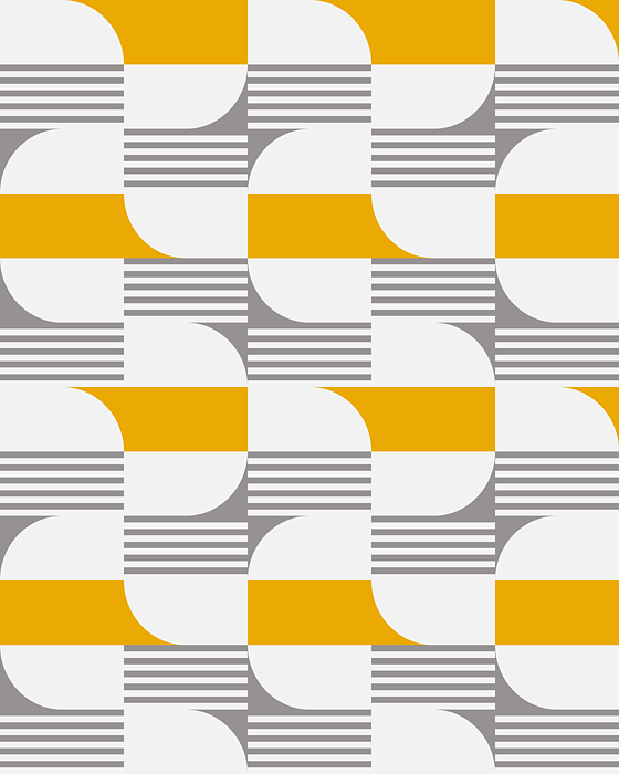 Mid Century Modern Geometric 04 Yellow Wrapping Paper by The Old