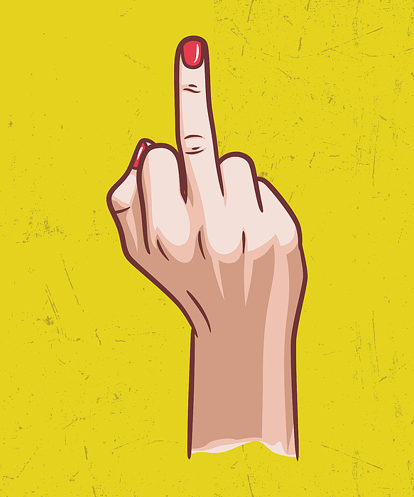 funny middle finger cartoon