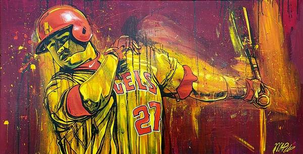 LA Angels Lithograph print of Mike Trout number 27