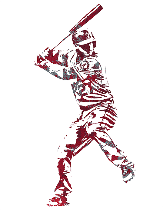 Mike Trout Poster Los Angeles Angels Hand Drawn Poster Canvas 