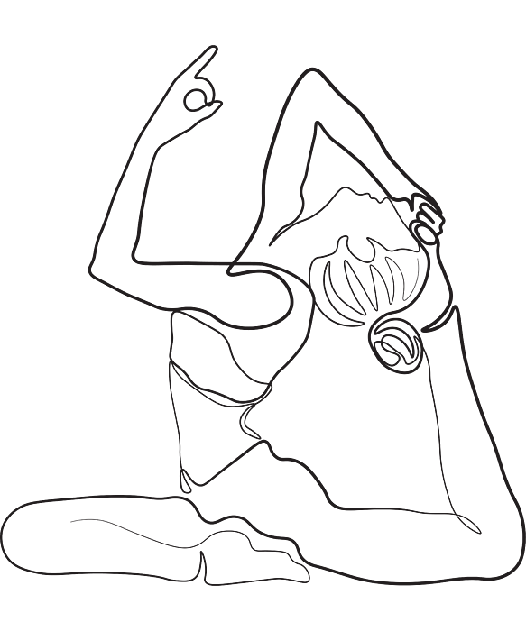 Premium Vector | A fit young woman doing tree pose yoga pose line art