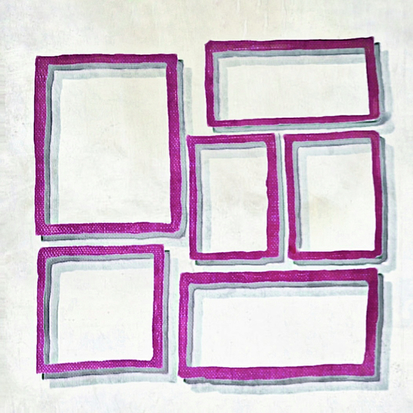 Antonia Surich - Minimalistic Geometric Abstract in Purple And Beige 