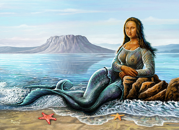 Monalisa Mermaid Duvet Cover by Anthony Mwangi - Fine Art America