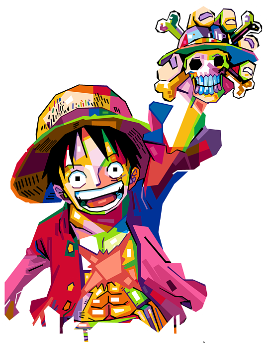 One Piece Monkey D. Luffy, Vector Anime - Manga - Sticker