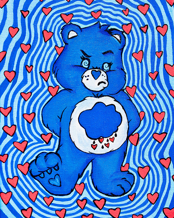 Moody Care Bear Sticker by Claire Use' - Fine Art America