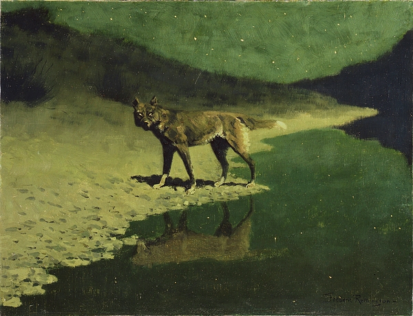 Frederick Remington - Linda Howes Website - Moonlight Wolf 1904