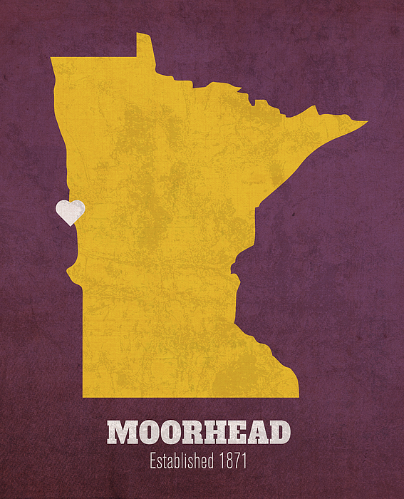 Moorhead Minnesota City Map Founded 1871 Minnesota Vikings Color Palette  Greeting Card by Design Turnpike