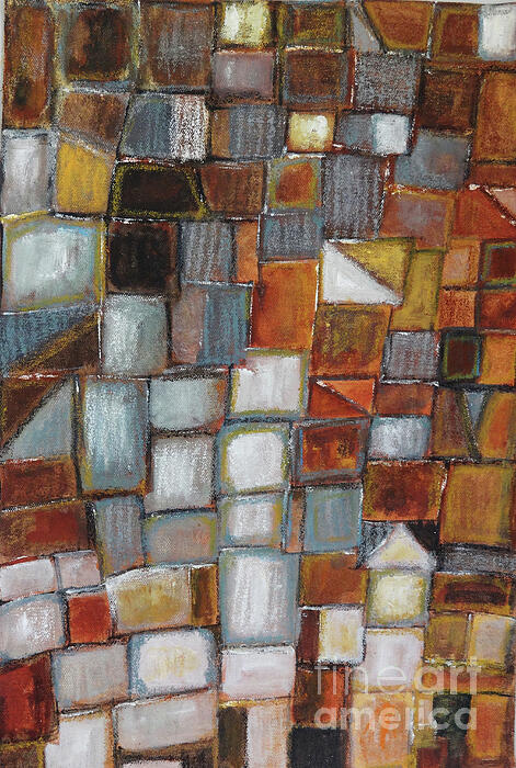 Indrani Ghosh - Mosaic on the wall Mixed Media Abstract Painting