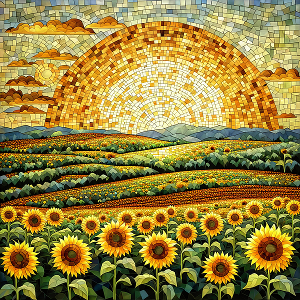 Donna Kennedy - Mosaic Sunflower Landscape