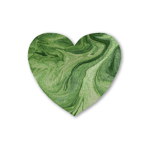 Irina Sztukowski - Moss Green Heart Watercolor Art 