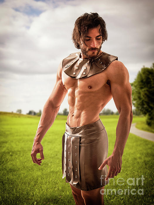 Muscular Man Posing In Roman Or Spartan Gladiator Costume Yoga Mat by  Stefano C - Fine Art America