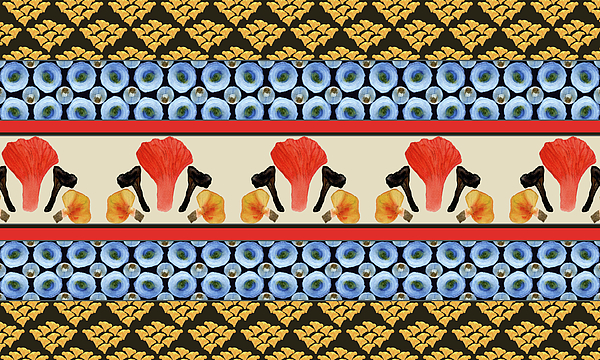Elizabeth Reich - Mushrooms Edibles Art Deco Esque Pattern