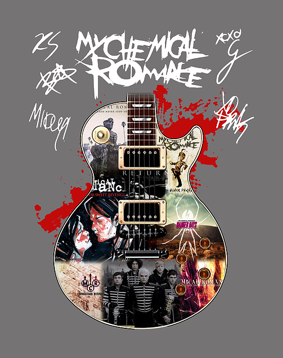 Orvar Linderoth - My Chemical Romance Electric Guitar Signatures Album Covers Of My Chemical 