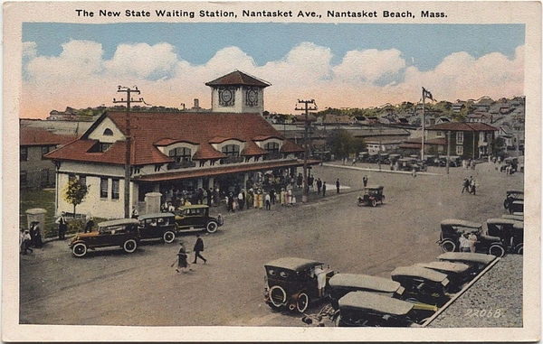Vintage Postcard - Linda Howes Website - Nantasket Train Station, 1927