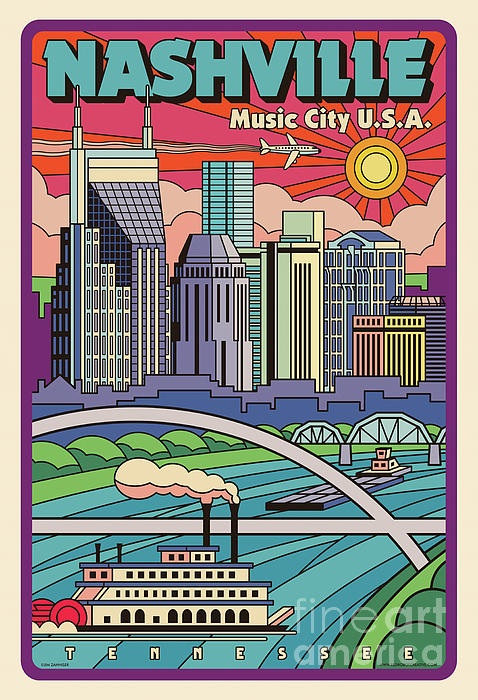 Jim Zahniser - Nashville Poster - Vintage Pop Art Style
