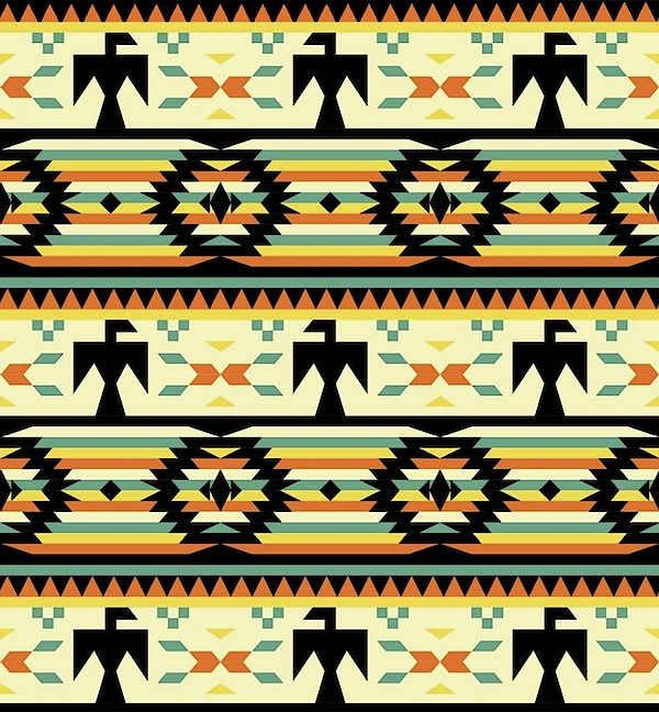 Native American Pattern. Fleece Blanket by Tom Hill - Pixels