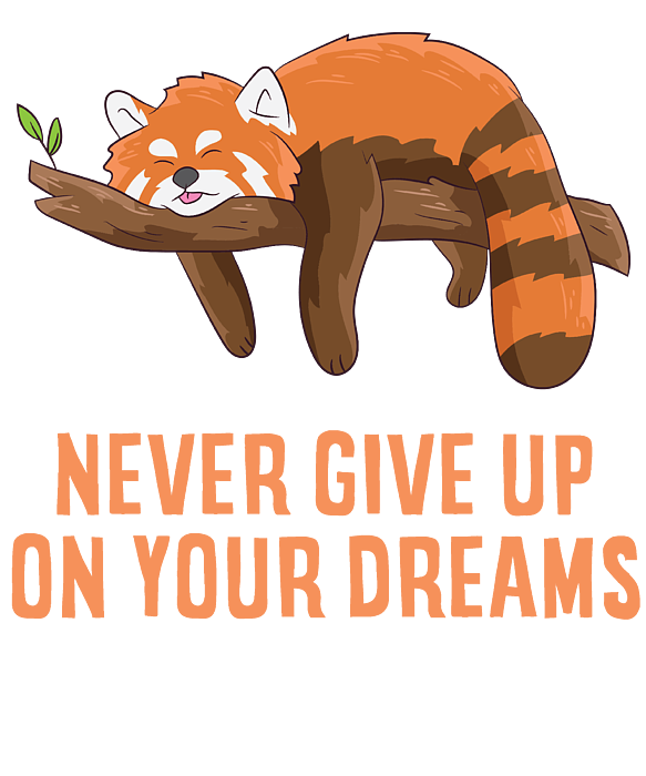 Never Give Up Your Dreams Keep Sleeping Red Panda Yoga Mat by EQ Designs -  Pixels