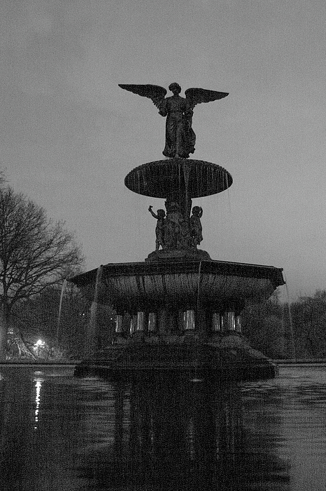 New York City Framed Art Black and White: The Bethesda Fountain in