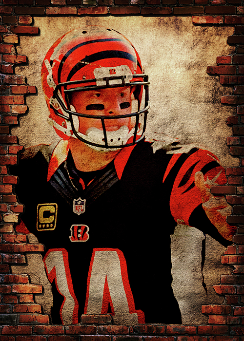 Cincinnati Bengals Player Andy Dalton Andydalton Andy Dalton  Andrewgregorydalton Andrew Gregory Dalt T-Shirt by Wrenn Huber - Pixels