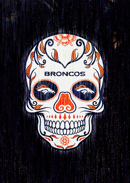 Football Fanart NFL Denver Broncos Skull by Leith Huber