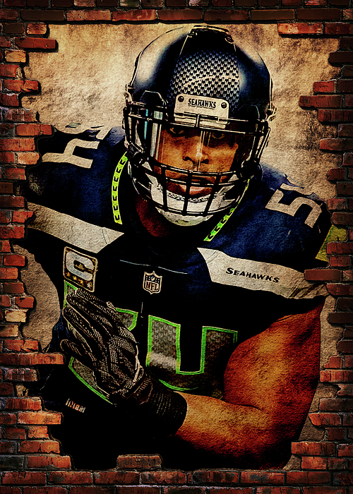 Player Seattle Seahawks Player Bobby Wagner Bobbywagner Bobby Wagner  Bobbyjosephwagner Bobby Joseph Digital Art by Wrenn Huber - Pixels