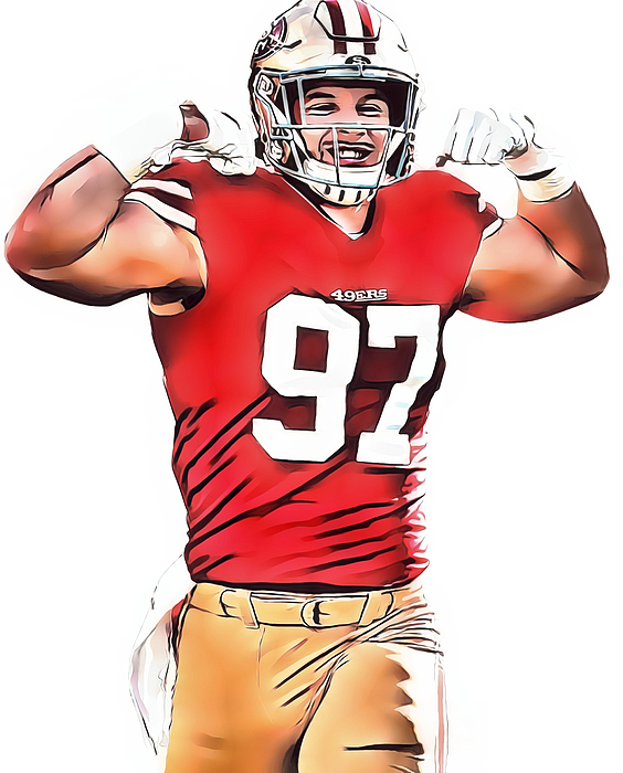 Nick Bosa San Francisco 49ers Watercolor Strokes Pixel Art 197