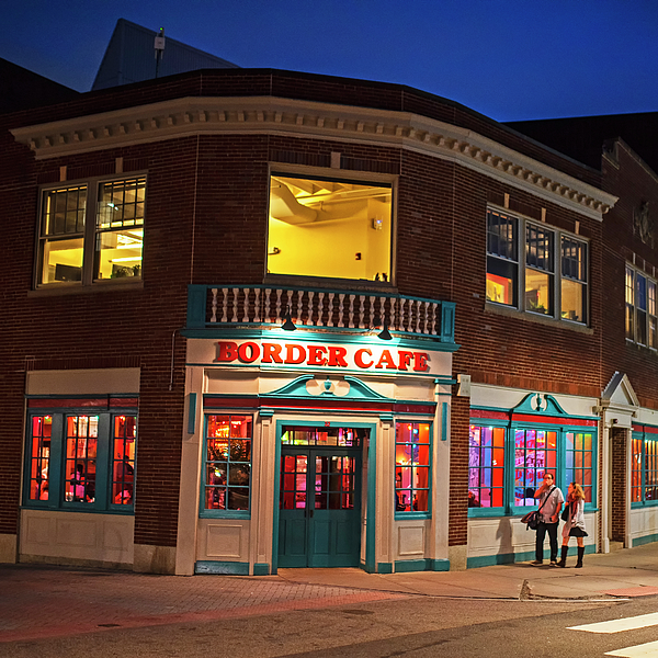 Night out at the Border Cafe in Harvard Square Cambridge Massachusetts  Square Jigsaw Puzzle by Toby McGuire - Toby McGuire - Artist Website