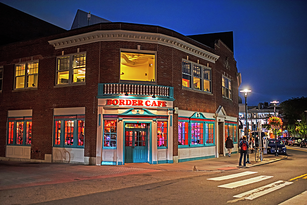 Night out at the Border Cafe in Harvard Square Cambridge Massachusetts  Square Art Print by Toby McGuire - Toby McGuire - Artist Website