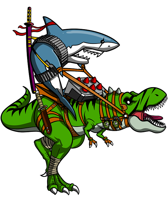 Ninja Shark Riding T-Rex Dinosaur Fleece Blanket by Nikolay Todorov -  Pixels Merch