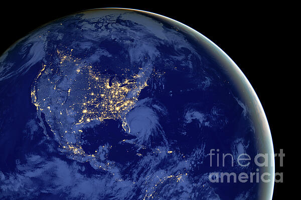 Best of NASA - North America, lights of the cities at night, view from space