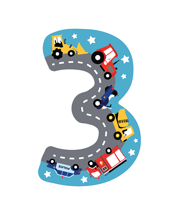 number 3 birthday clip art