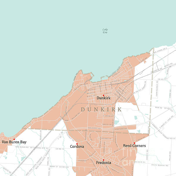 Map of Dunkirk, NY, New York