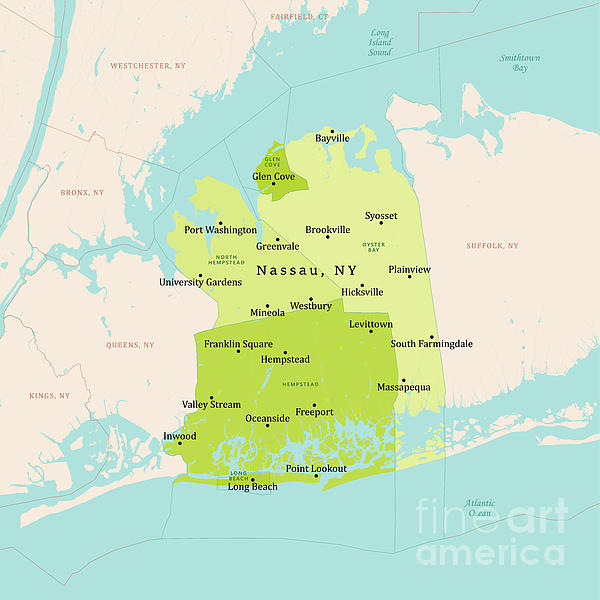 Frank Ramspott - NY Nassau Vector Map Green