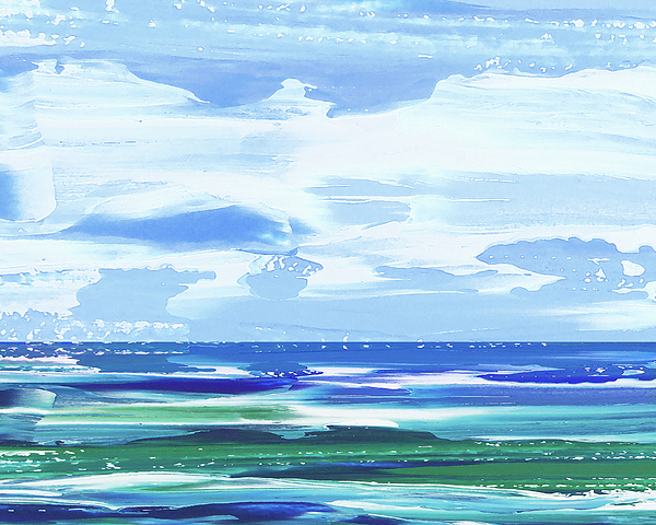 Irina Sztukowski - Ocean Of Emotions Contemporary Abstract Blue Art Sky Reflections And Waves IV