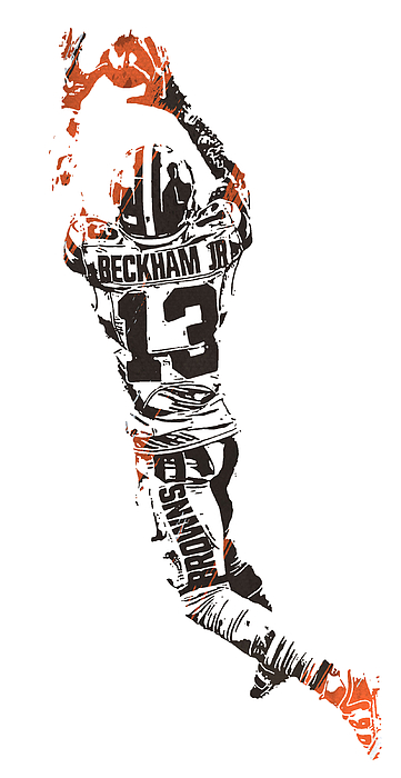 Odell Beckham Jr. browns Beach Towel by Bian Lokmar - Pixels