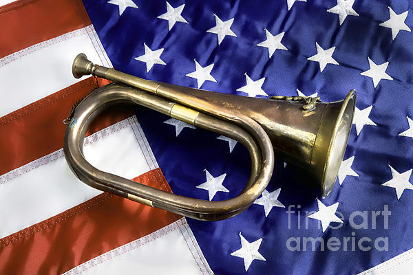 Old brass Bugle. Fleece Blanket by W Scott McGill - Pixels