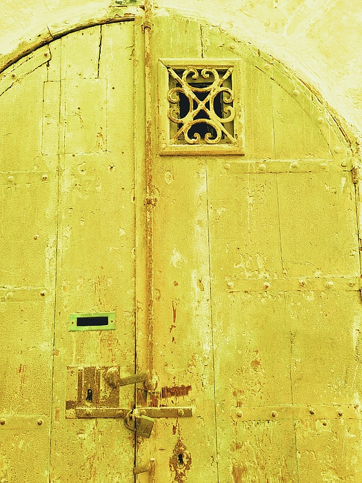 Lucia Waterson - Old yellow door with window