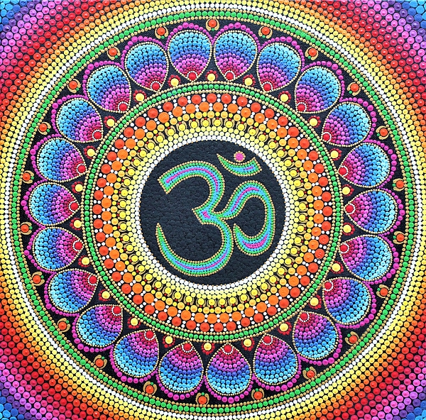 Om Hindu sacred sound symbol Mandala Jigsaw Puzzle by ArtOnWear