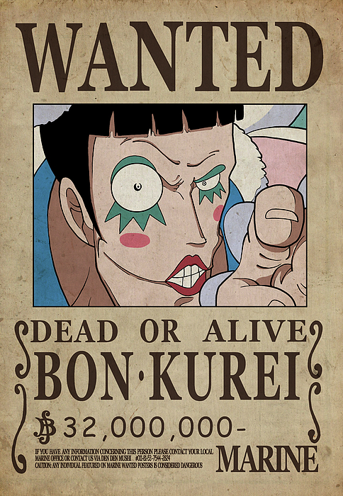 One Piece Wanted Poster - BON KUREI Tapestry by Niklas Andersen - Fine Art  America
