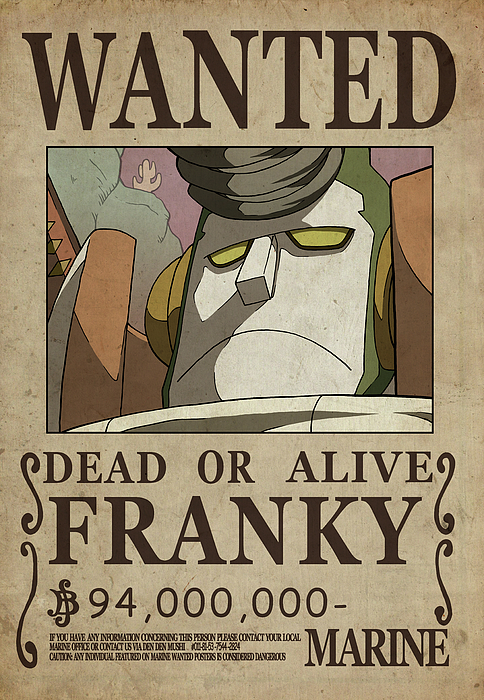 Poster One Piece - Wanted Franky 52x38
