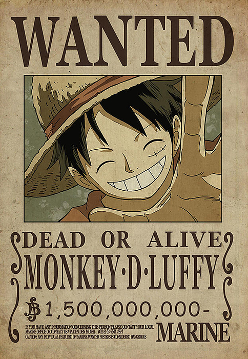 First Wanted Luffy Canvas One Piece Poster Manga Prints Anime Picture Home  Decor