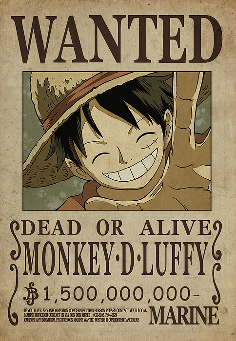 One Piece Luffy Wanted Poster 16oz Travel Mug 