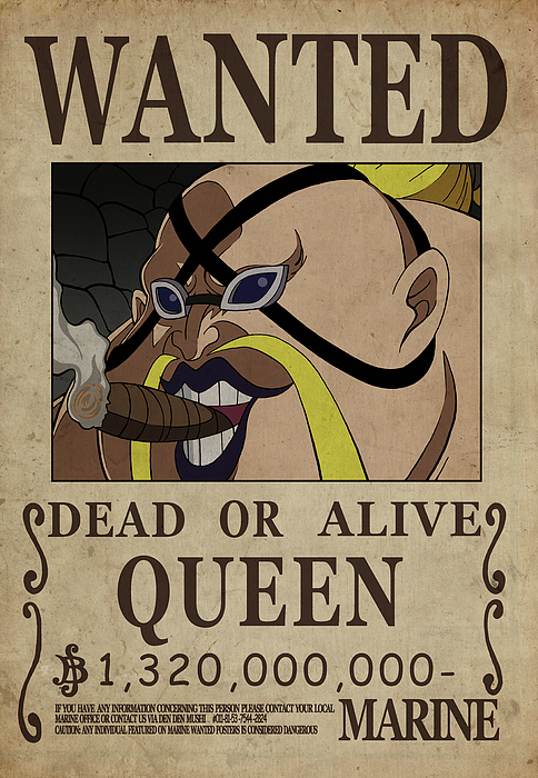 One Piece Wanted Poster - QUEEN Tapestry