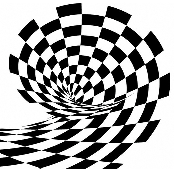 OP ART. Checkered Pattern Swirl. Jigsaw Puzzle