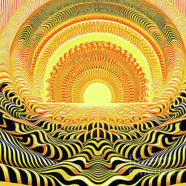 Rose Santuci-Sofranko - Op Art Sunshine Over The Hills Expressionist Effects